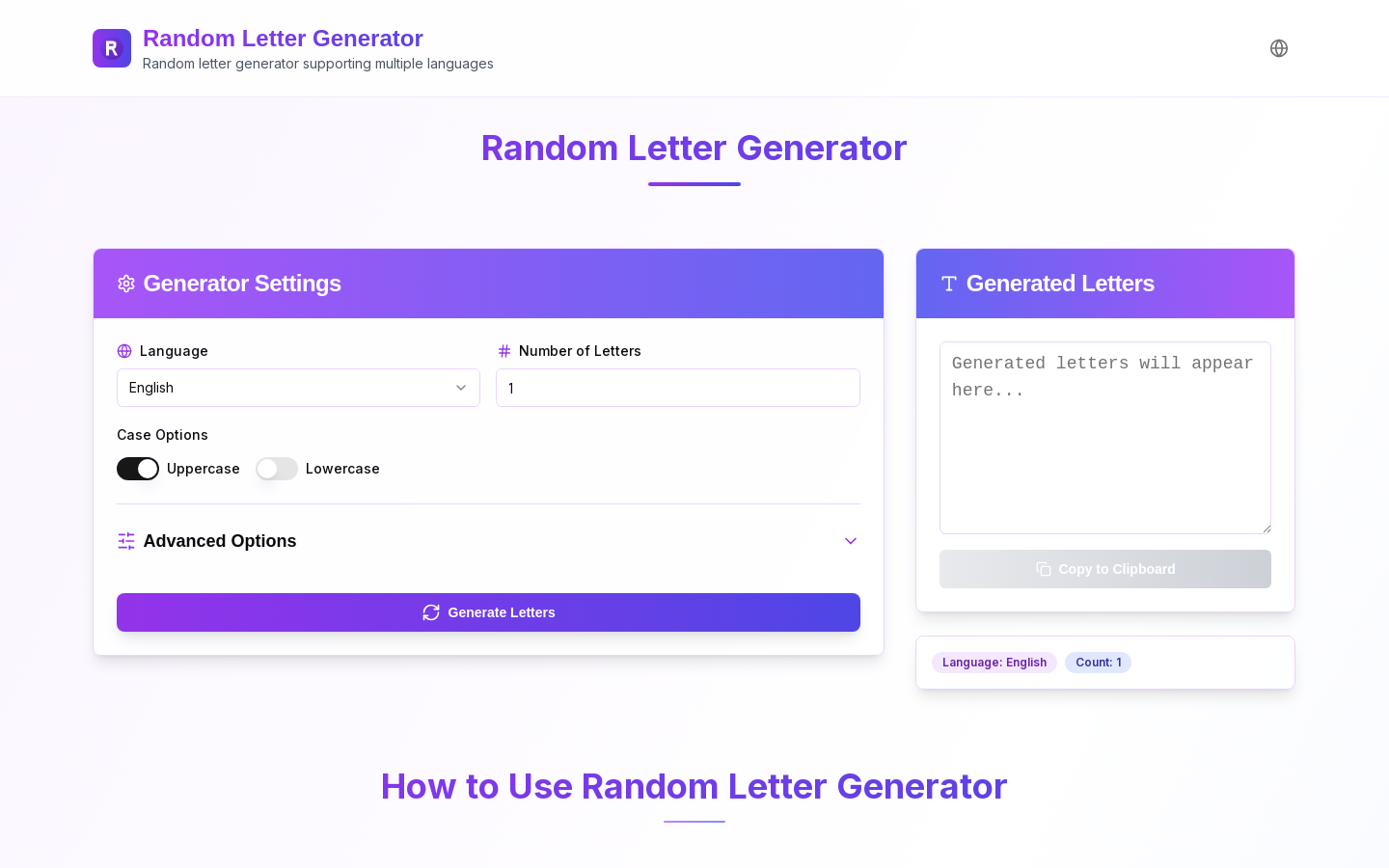 Random Letter Forge