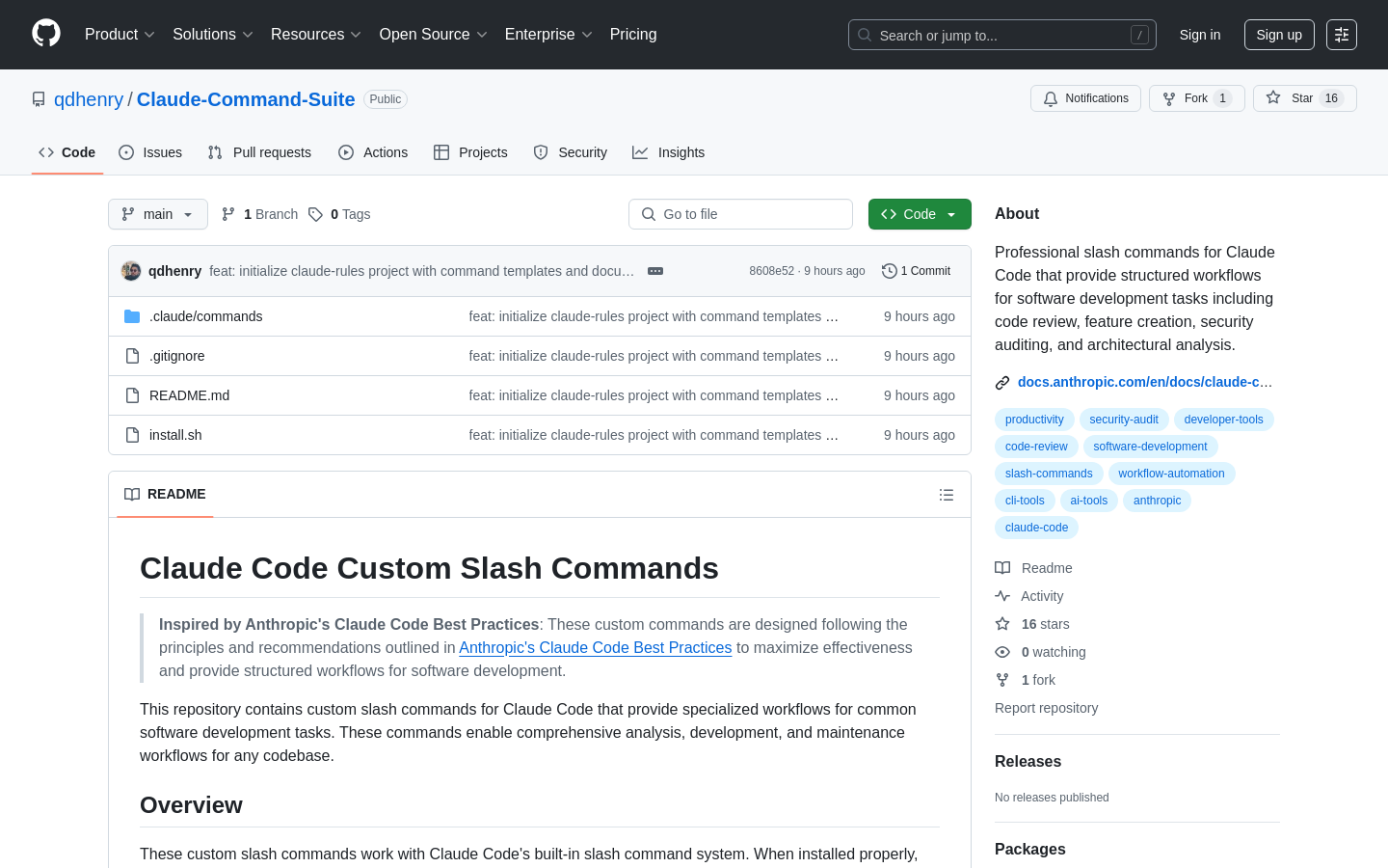 Claude Slash Command Suite