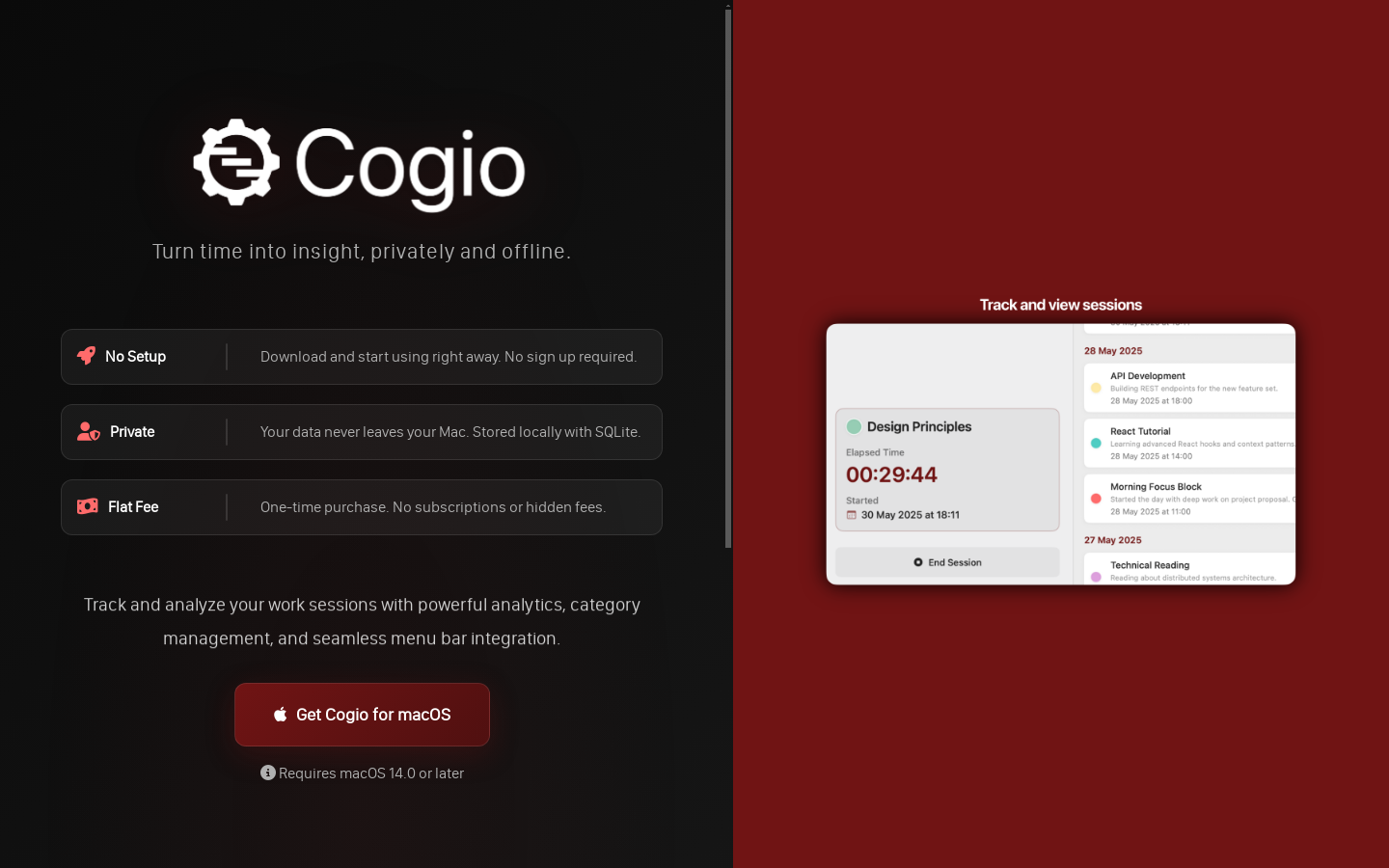Coglio - オフライン時間追跡アプリ