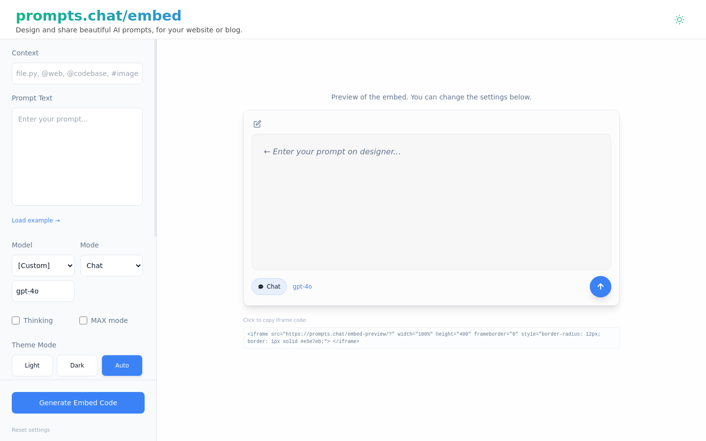 Prompts.chat/Embed