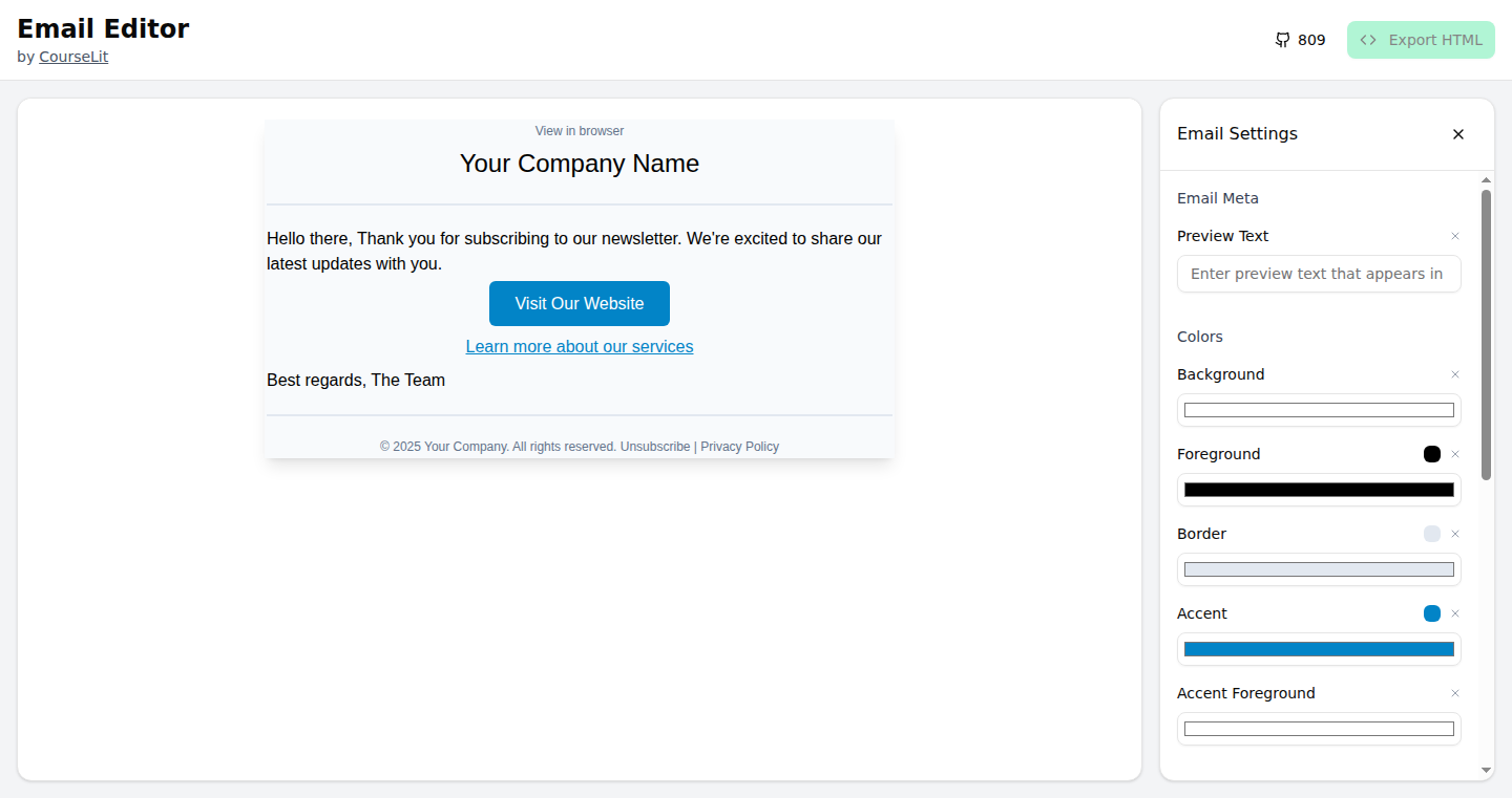React Email Editor
