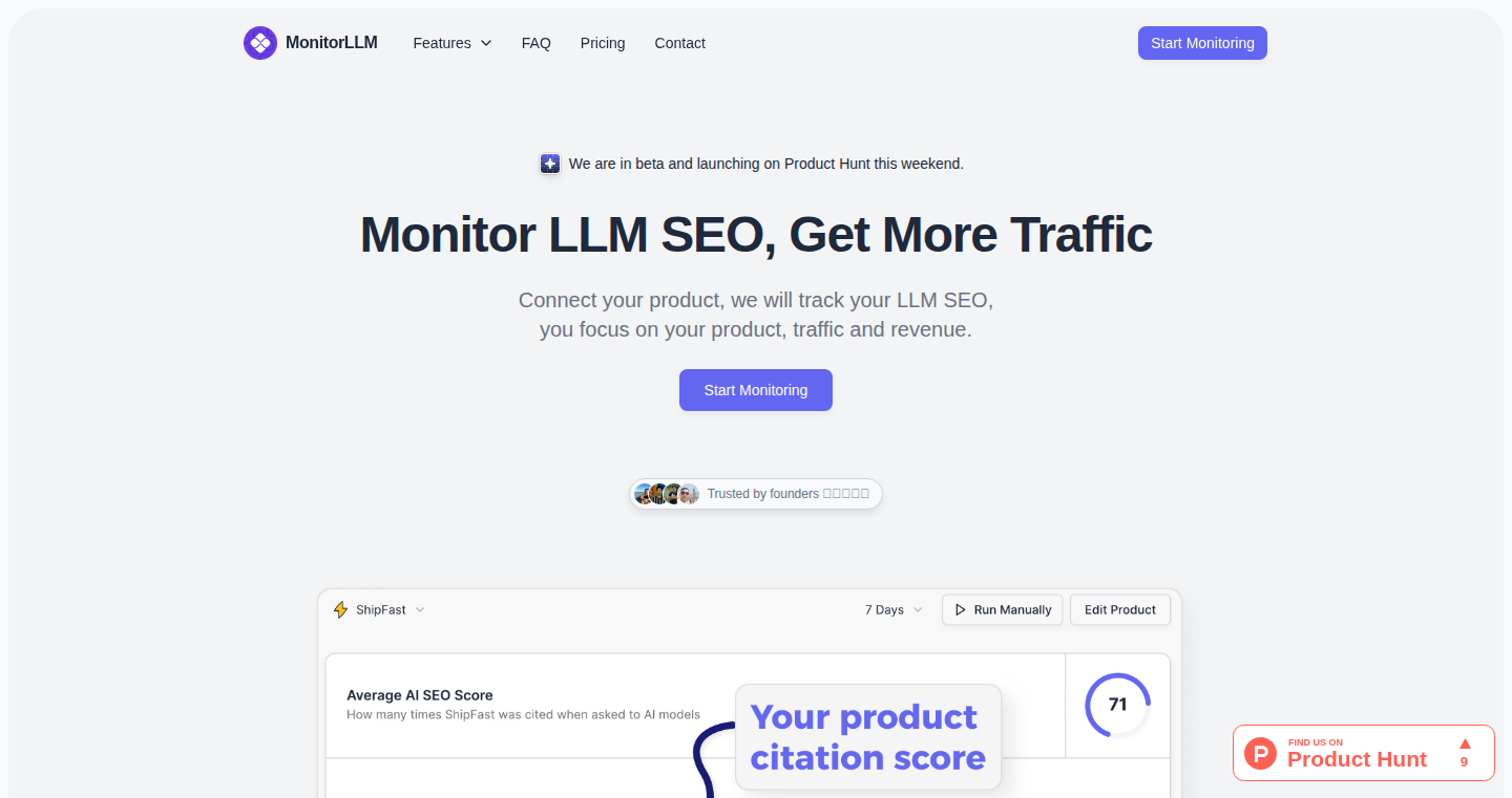 MonitorLLM: LLM SEO 監視ツール - お財布に優しく、AI時代のSEO対策