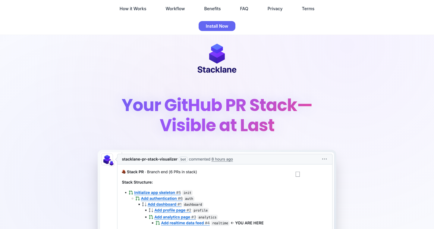 Stacklane - スタックPRの可視化GitHubアプリ