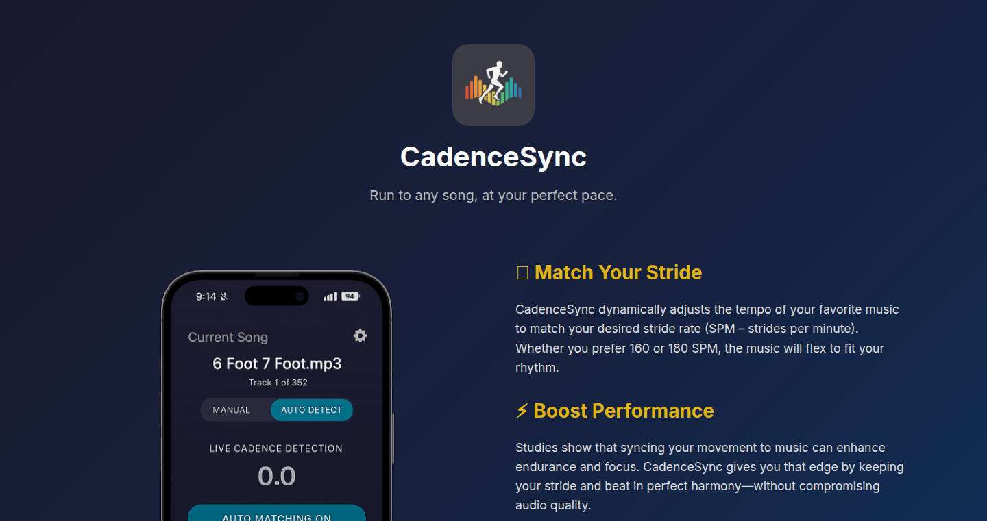Cadence Sync - 走るあなたにぴったりの音楽を