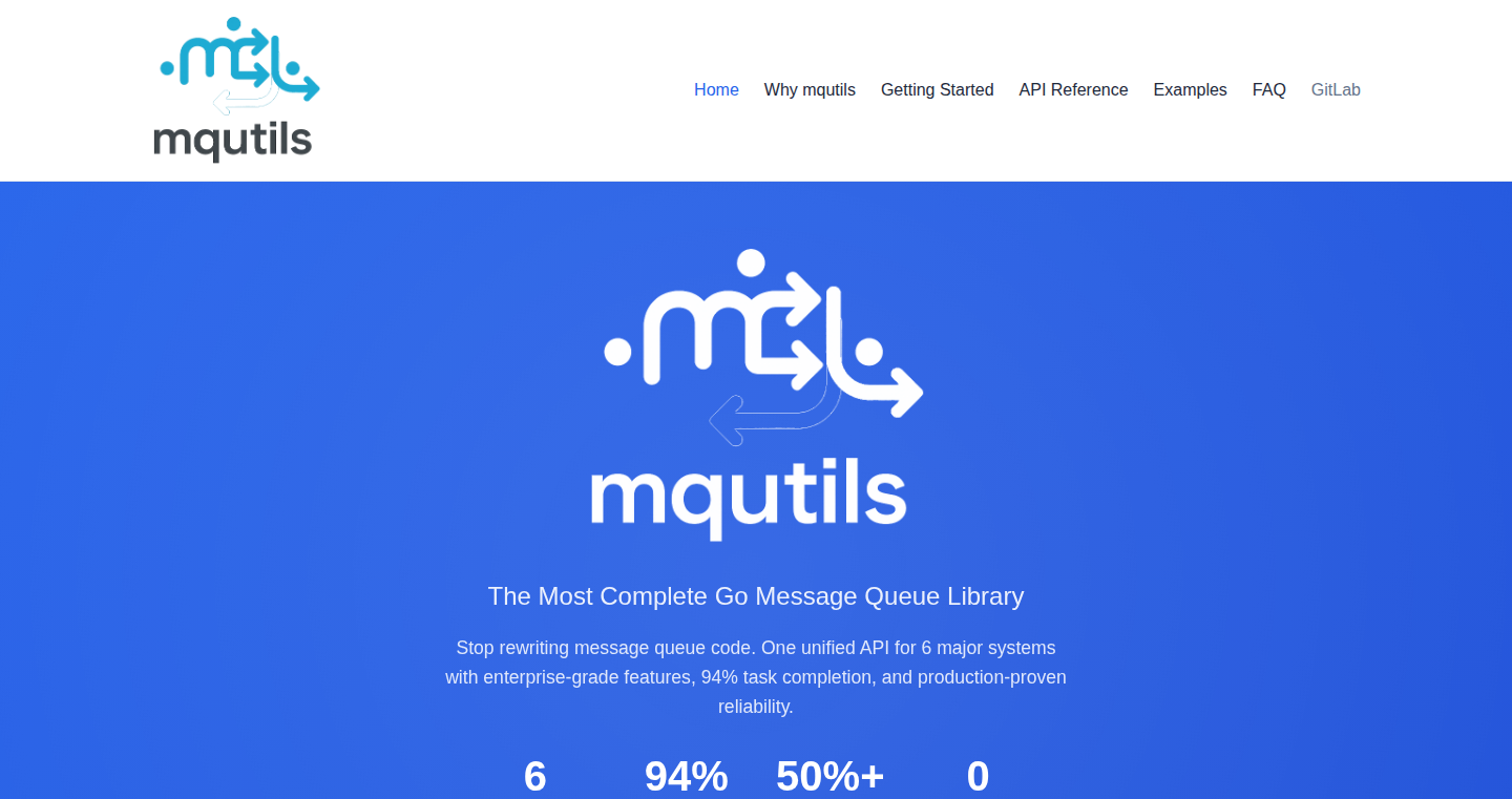 Mqutils - ユニバーサルGoメッセージキューライブラリ
