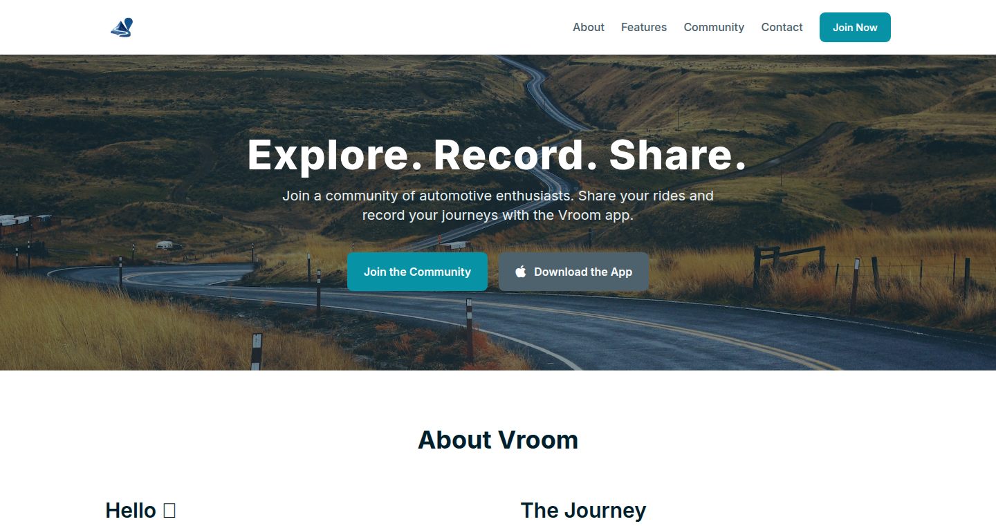 Vroom：旅途回忆录 - 自动记录你的公路冒险
