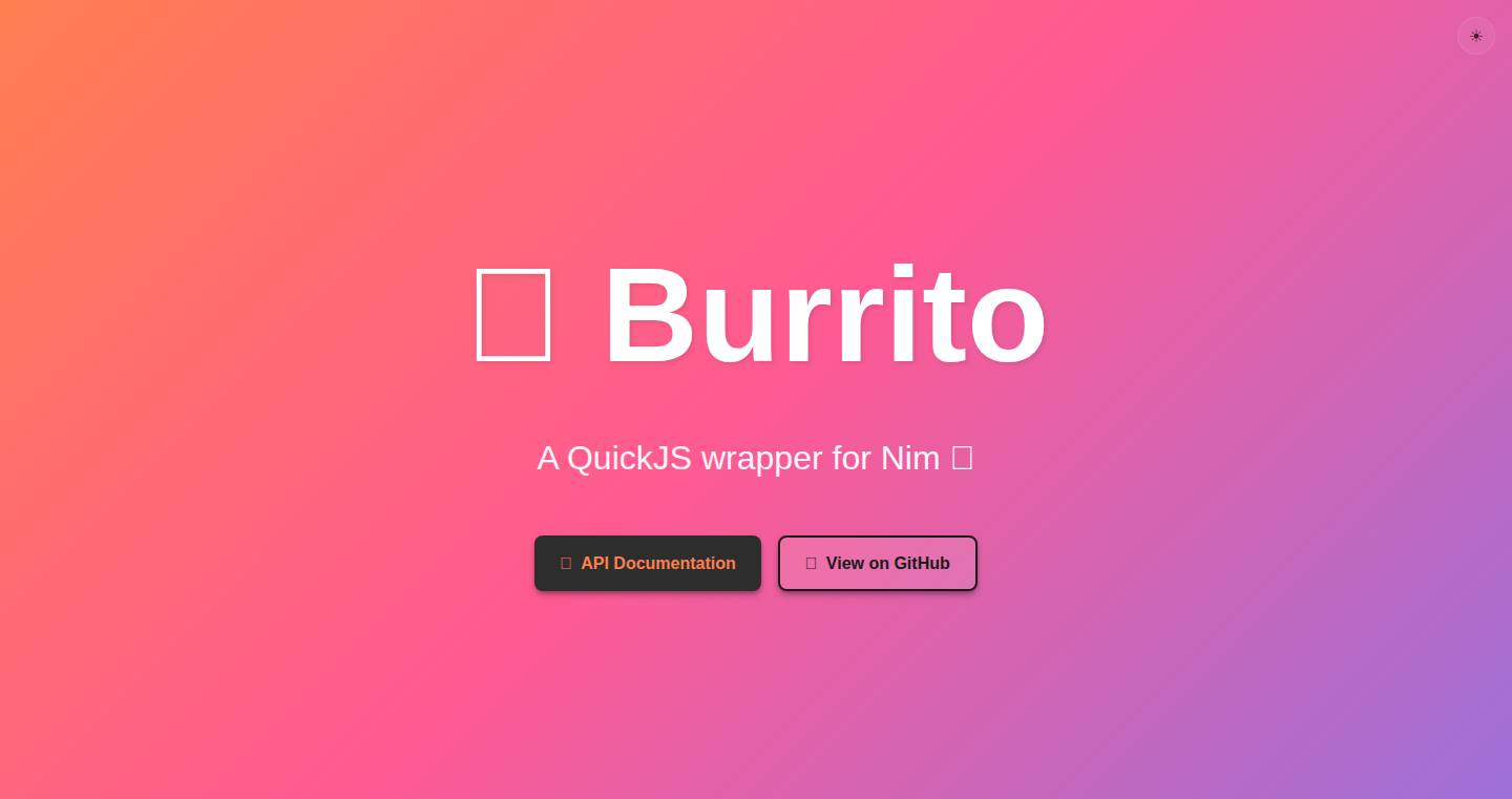 Burrito: Nim语言嵌入式QuickJS桥接器