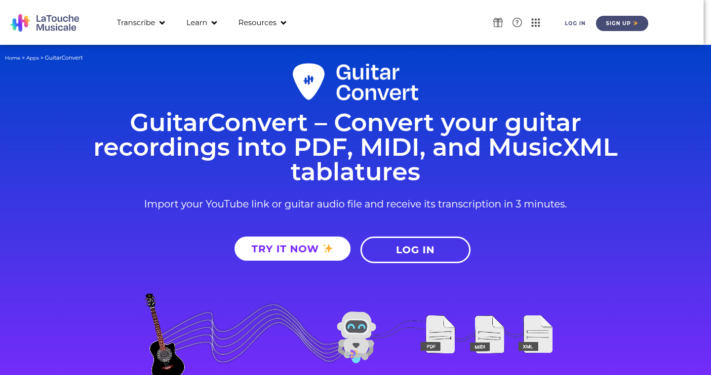 GuitarConvert - 智能吉他乐谱转换器