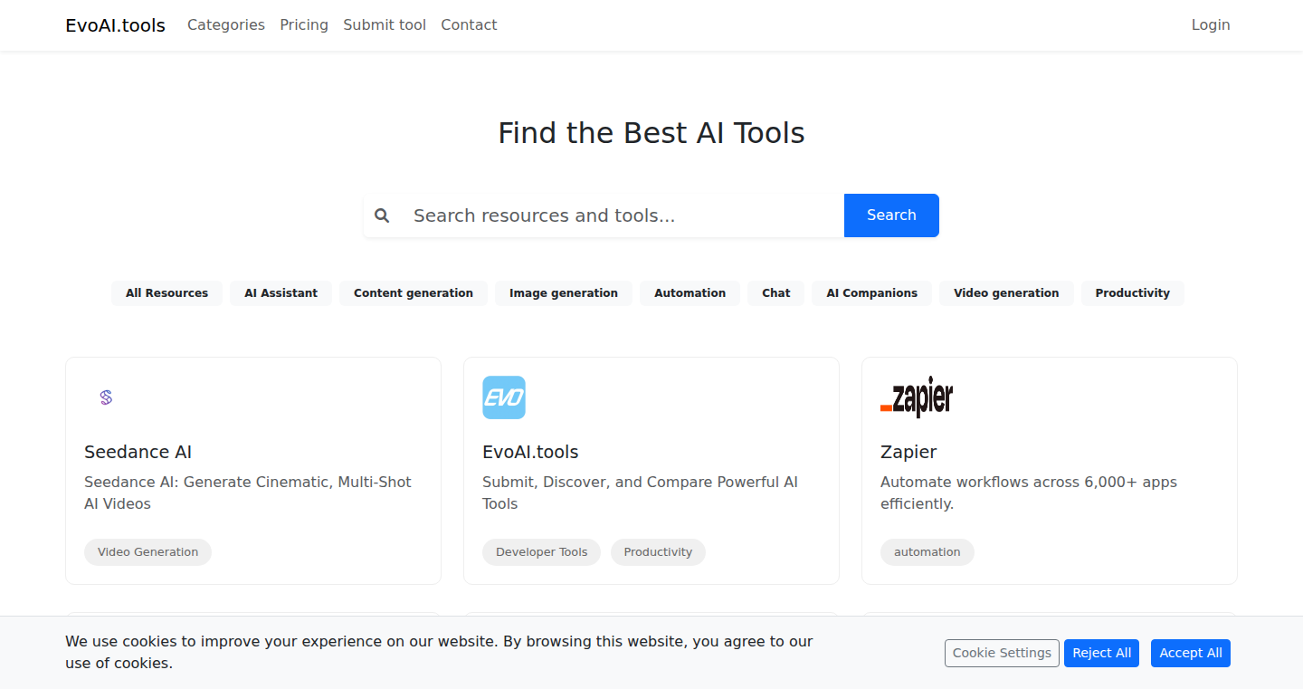 EvoAI.tools - 最先端AIツール発見&共有プラットフォーム