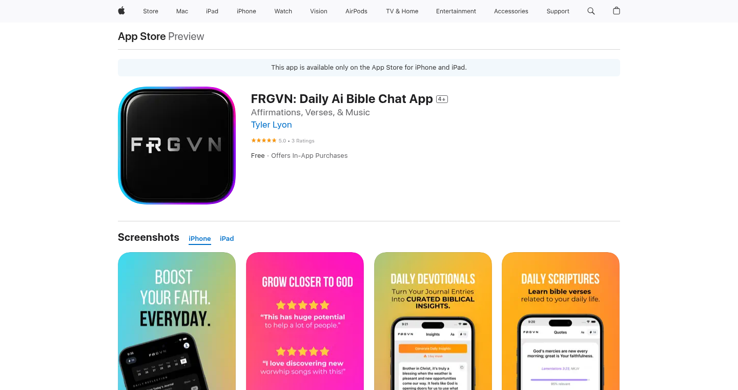 FRGVN: AIによるパーソナル信仰ジャーナル