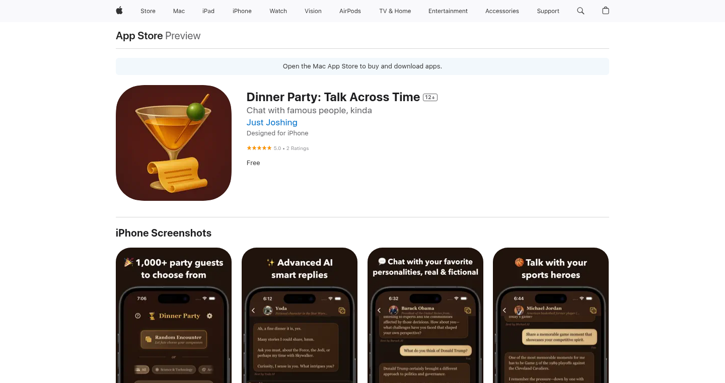 AIで歴史上の人物と会話するiOSアプリ