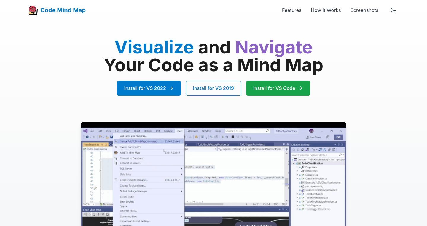 CodeMind: Source Code-Linked Mind Maps for VS Code & Visual Studio