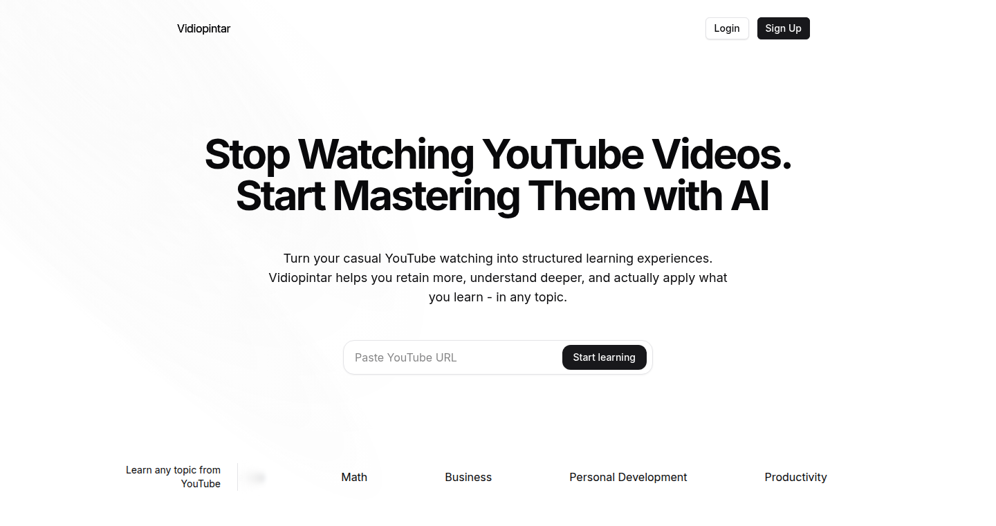 Vidiopintar: Interactive YouTube Companion