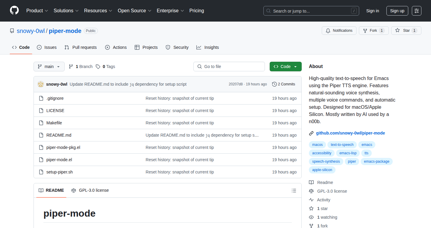 Piper-mode: Emacs' Voice with Piper's Power