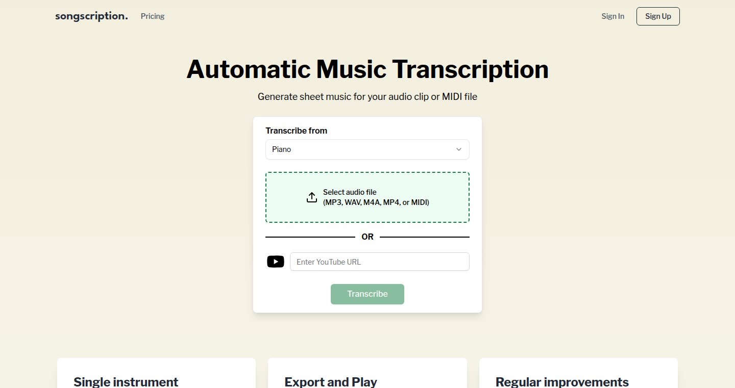 AudioscribeAI: Automatic Music Transcription Powered by AI