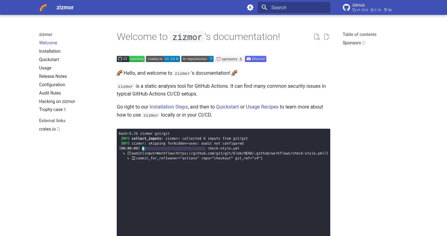 Zizmor: GitHub Actions Static Analyzer