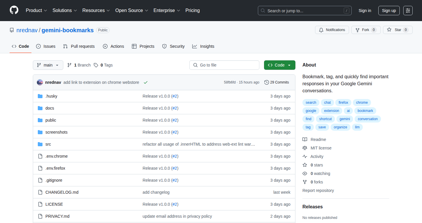 Gemini Bookmarks: A Chrome/Firefox Extension for Enhanced Gemini Conversation Management