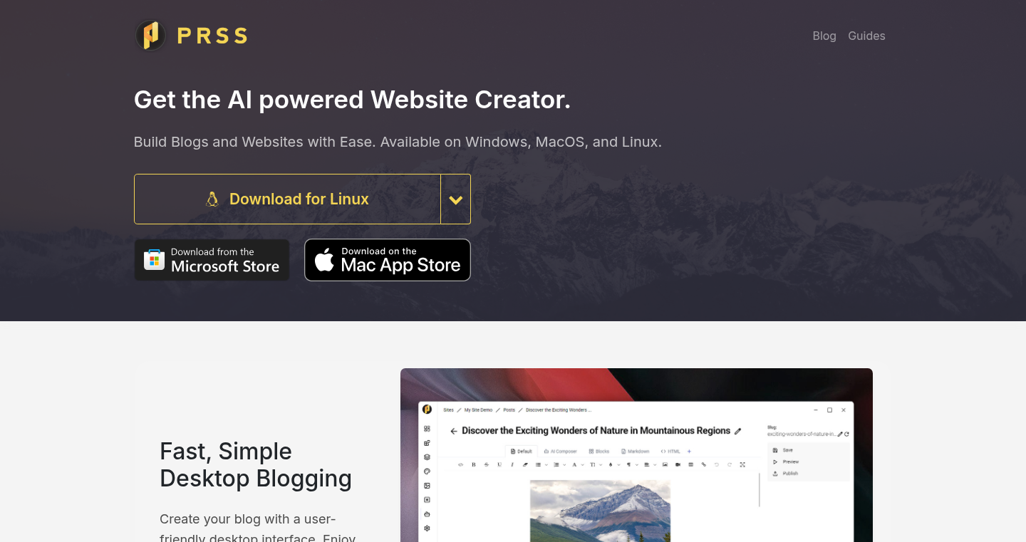 PRSS Site Creator - Desktop-Powered Static Site Generator