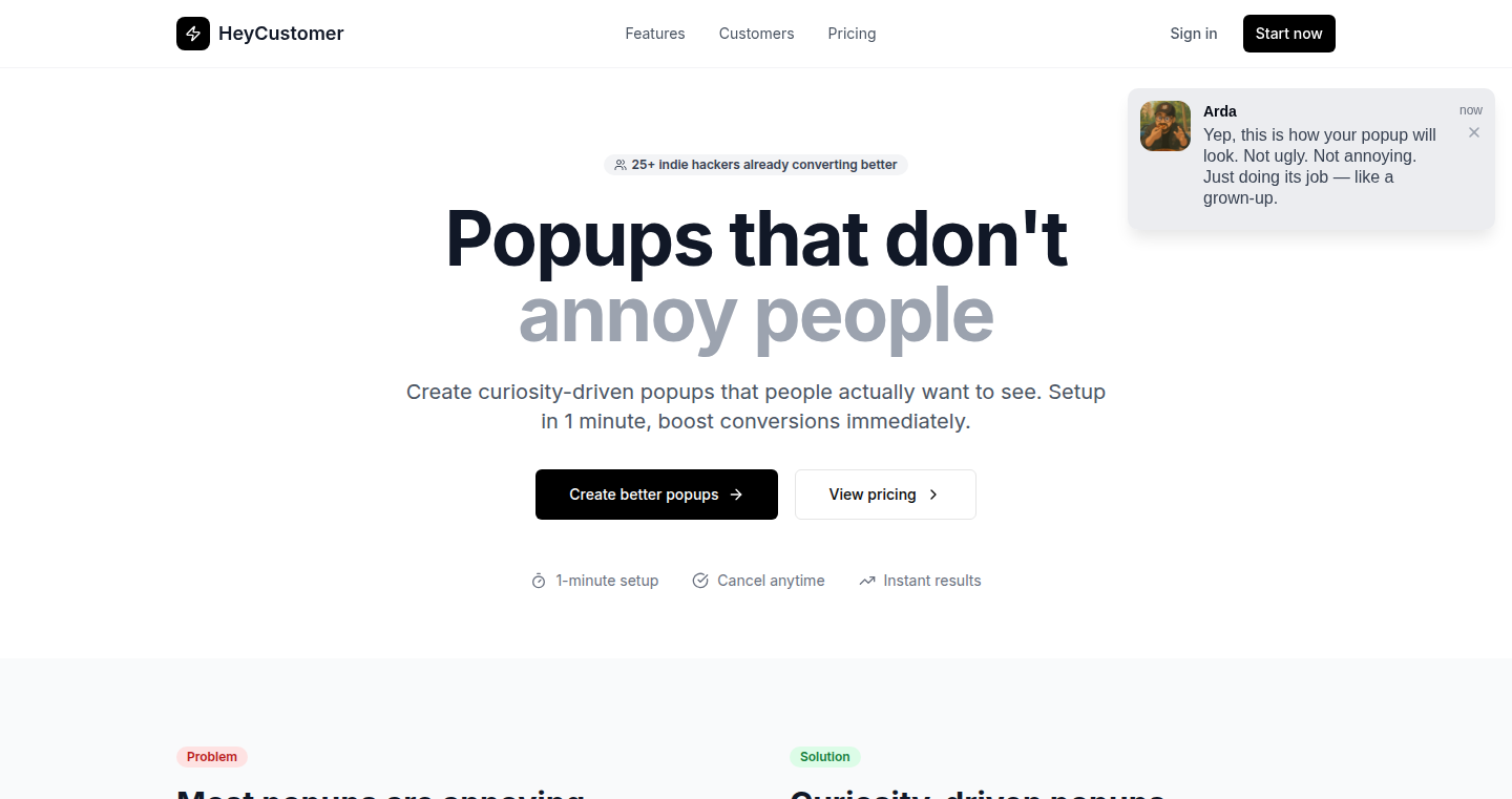 Heycustomer: Conversational Notifications for Websites