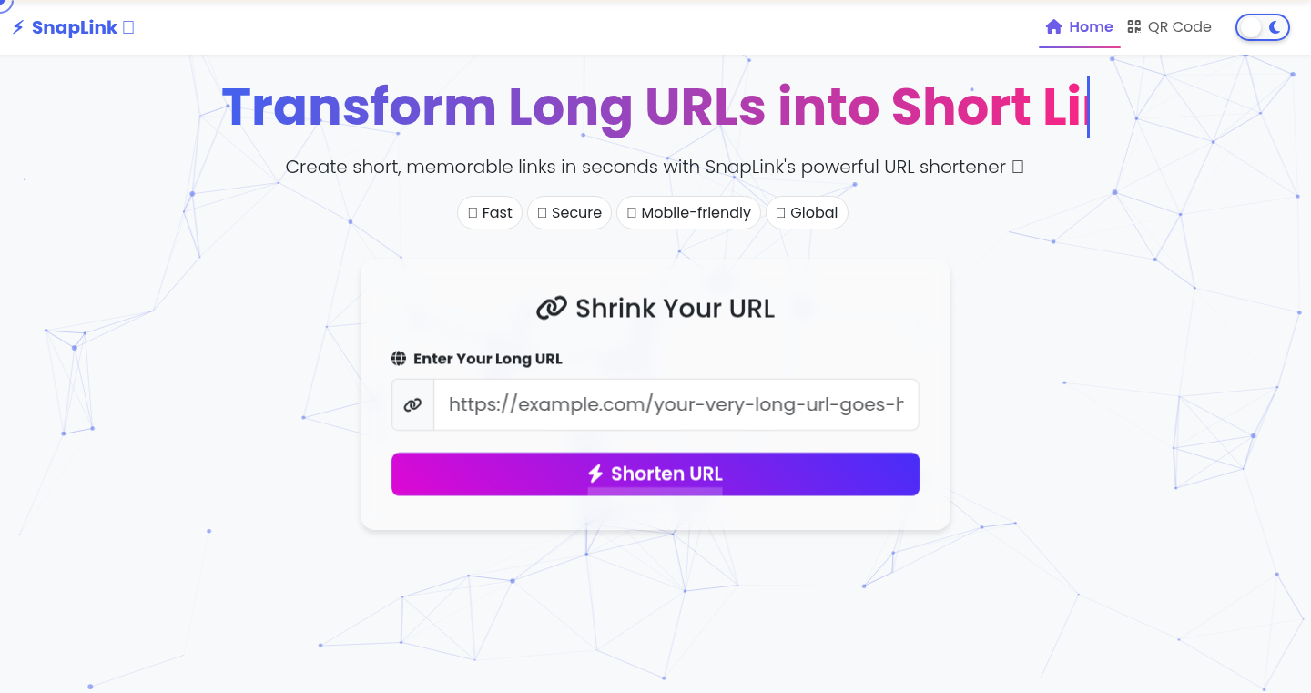 SnapLink: Instant URL Shortener with React + Spring Boot
