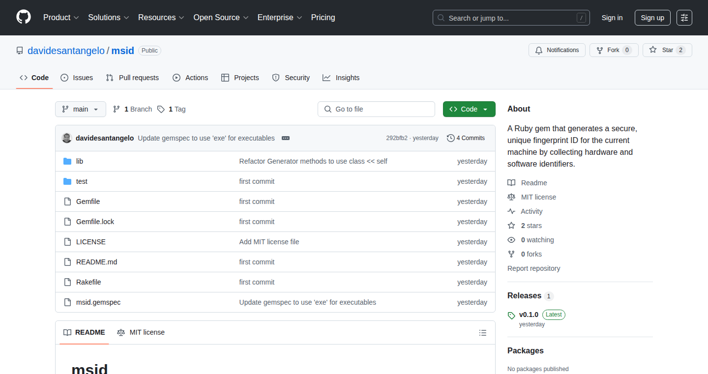 MachineIDGem: Generating Uniquely Secure Machine Identifiers in Ruby