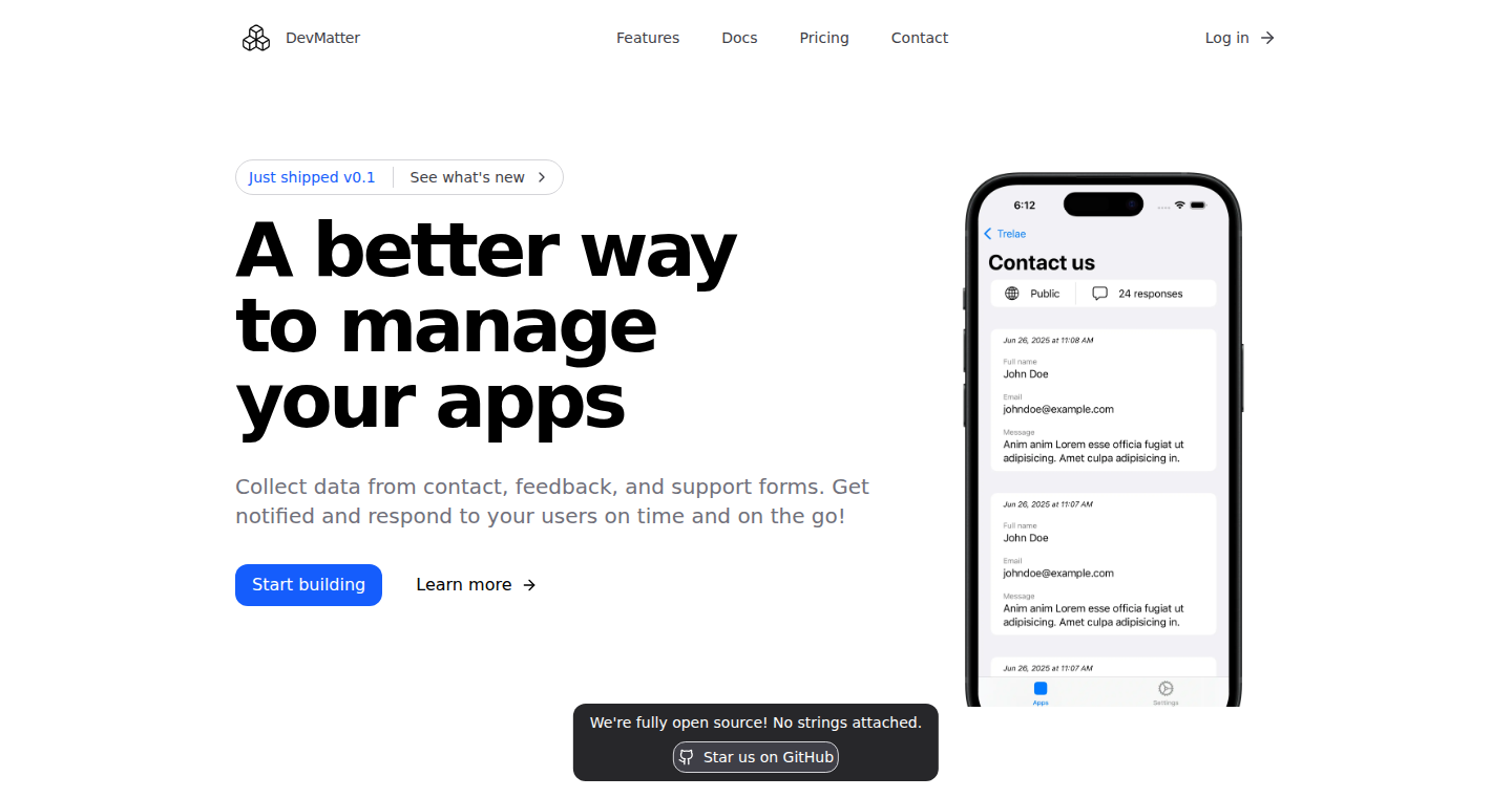 DevMatter: Seamless Form API