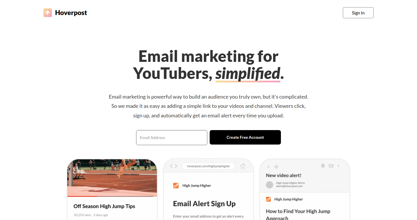 TubeMail: Automated Email Marketing for YouTubers