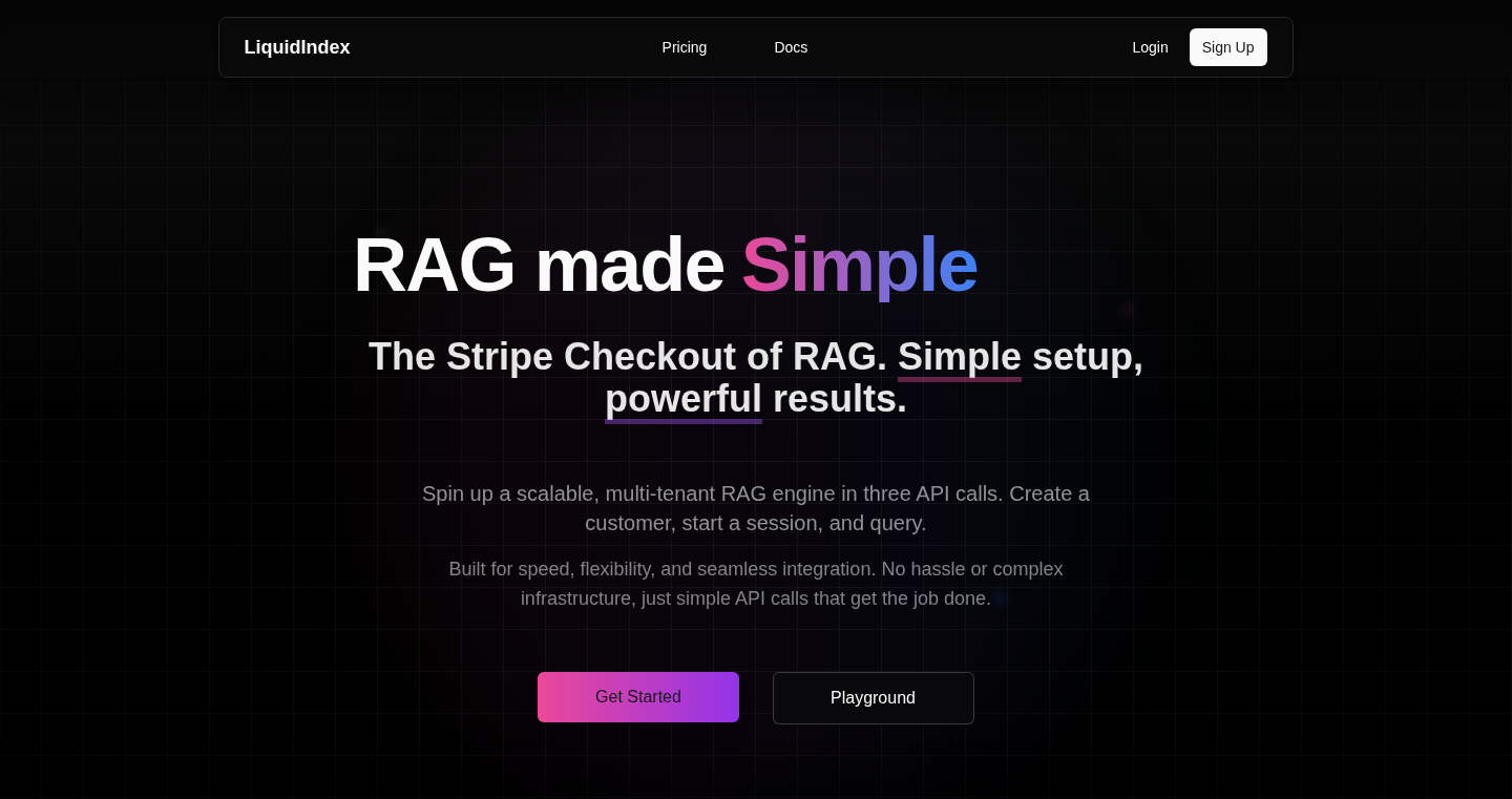 LiquidIndex: RAG APIs for Personalized AI Context