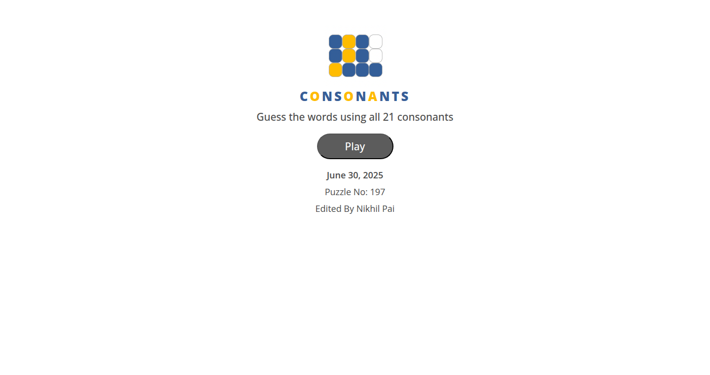 ConsonantGuess – A Daily Word Puzzle Solver
