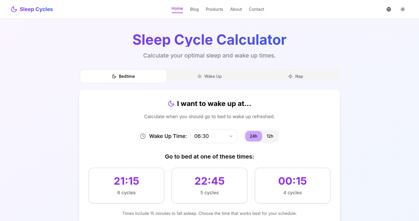 VibeSleep: Rapid Sleep Cycle Calculator