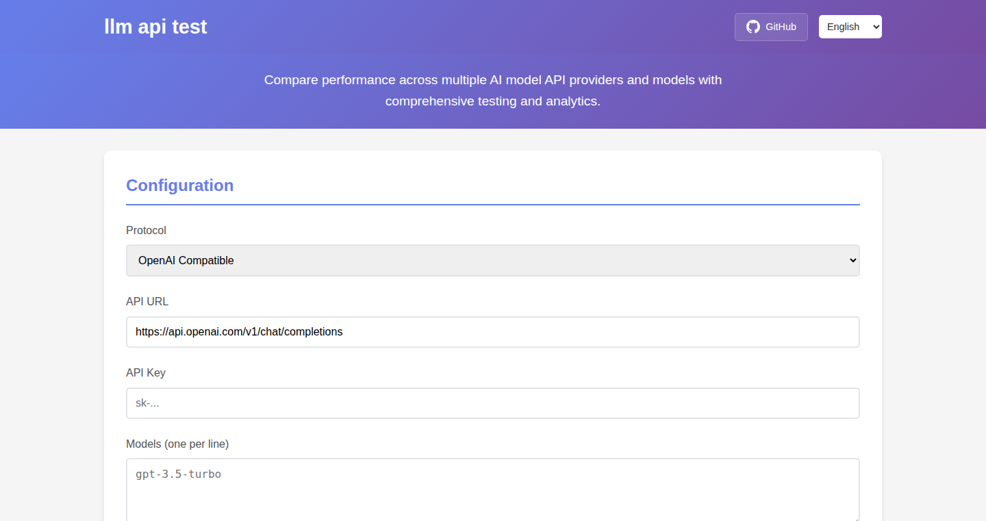 LLM API Test: Performance Benchmarking Tool