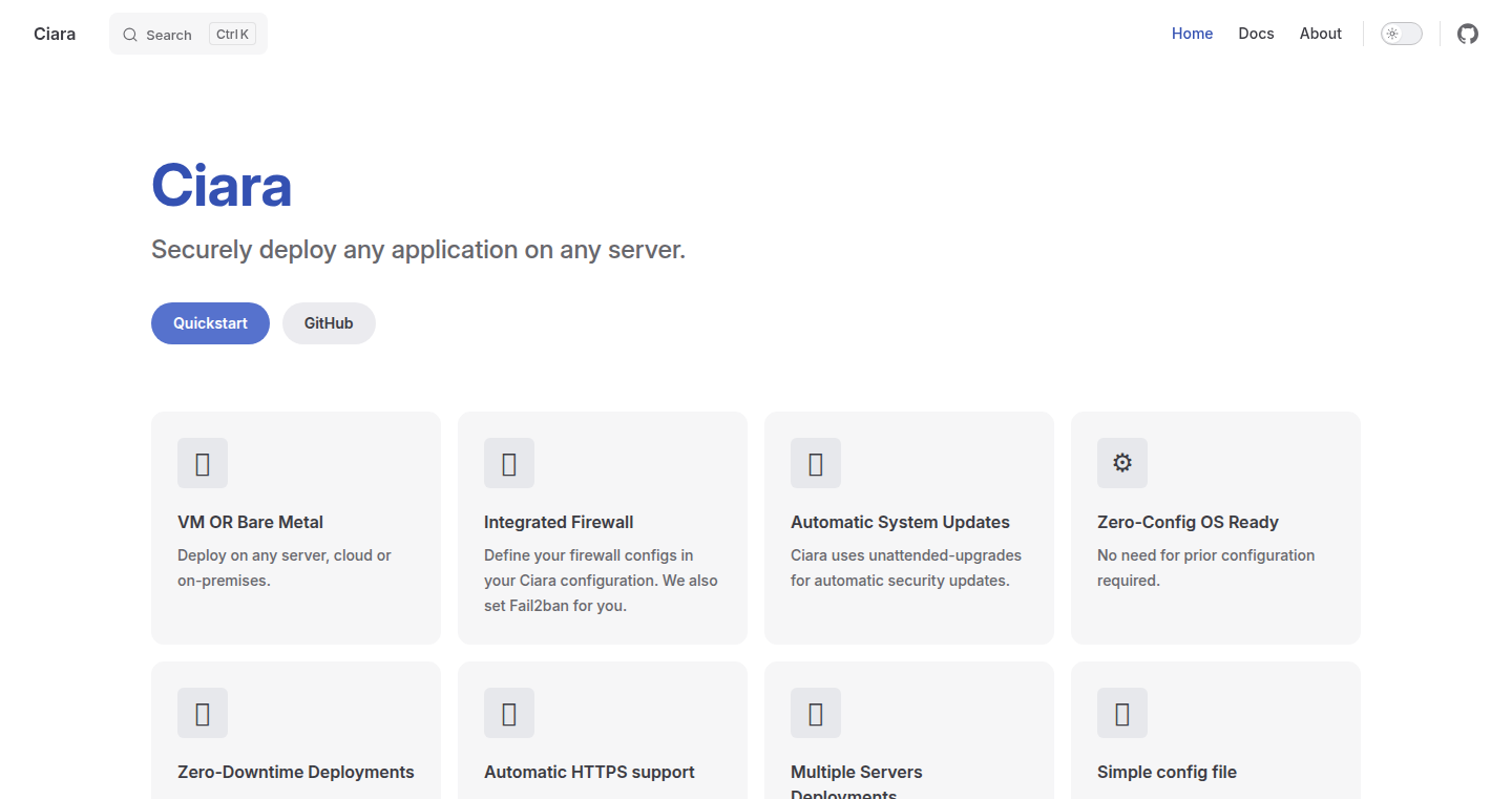 Ciara - Your Zero-Config Deployment Companion