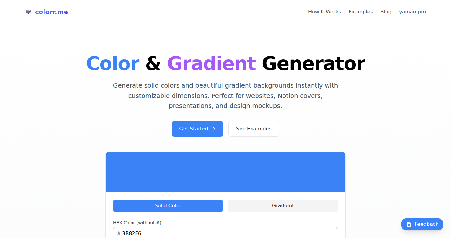colorr.me - HEX-Based Background Generator