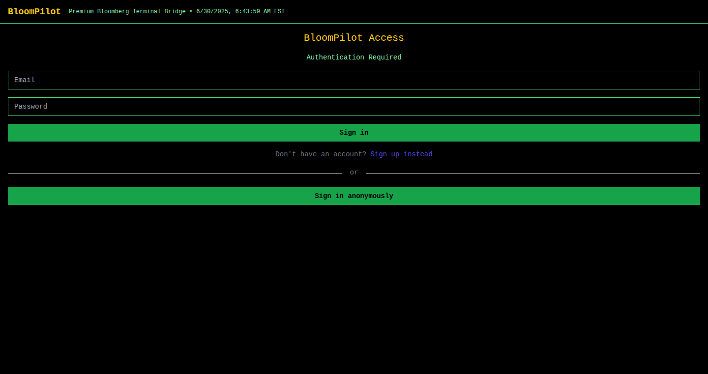 BloomPilot: AI-Enhanced Bloomberg Terminal Overlay