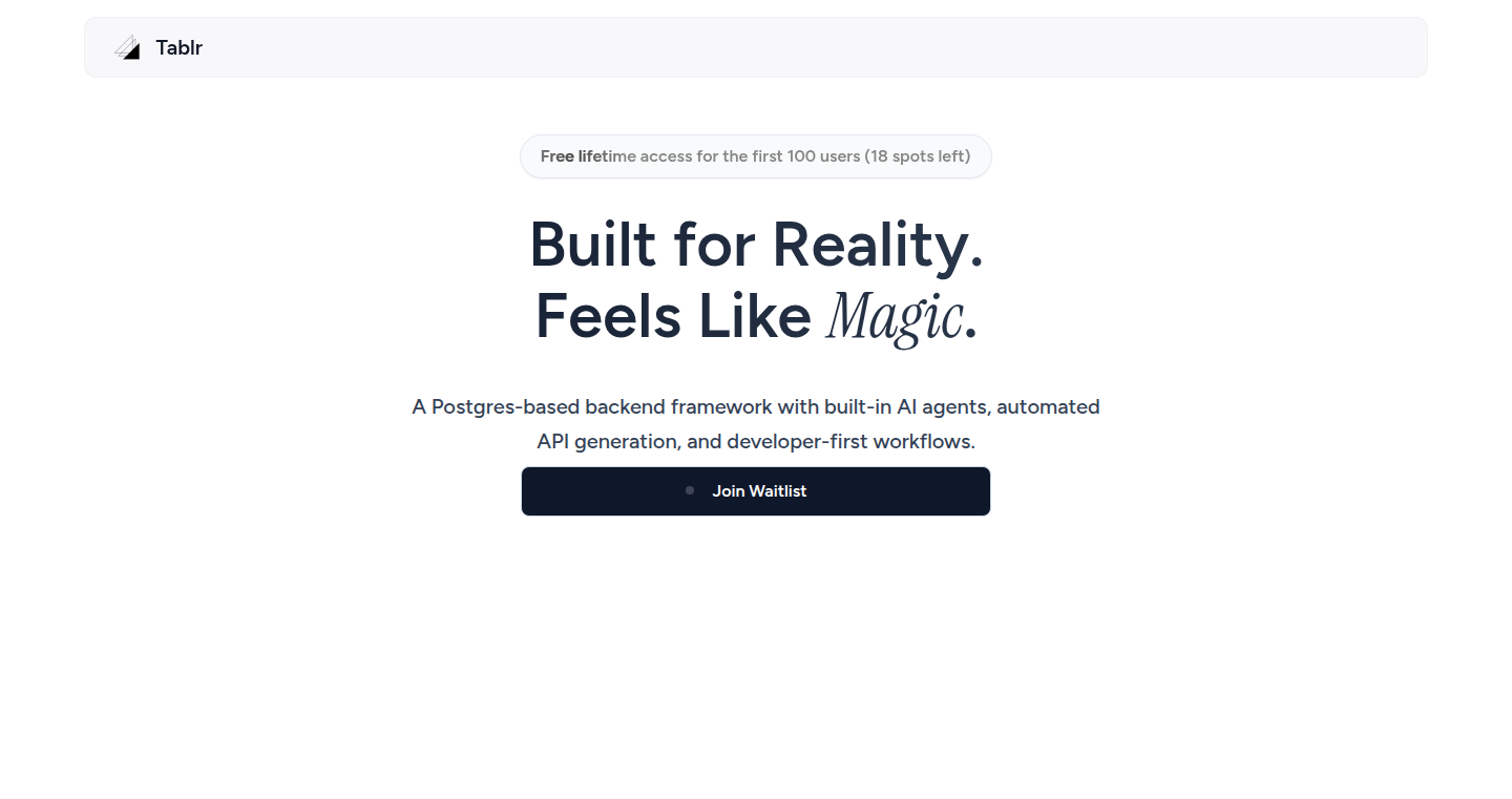 Tablr – AI-Powered Supabase Integration