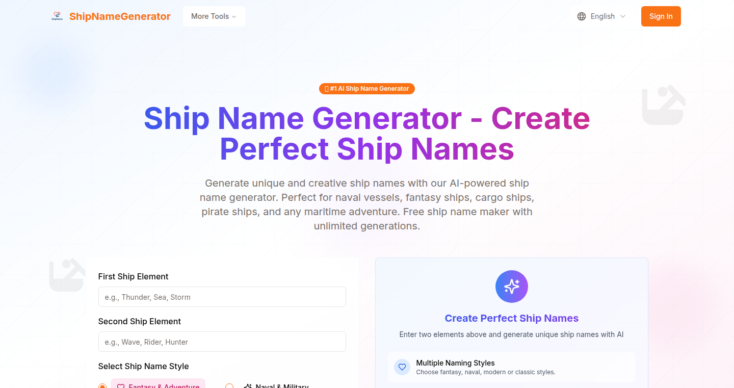 ShipName:AI 驱动的中英双语情侣昵称生成器