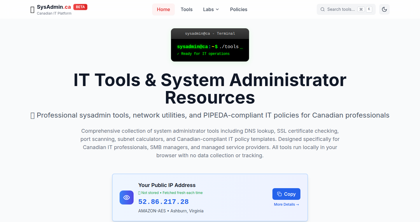 Sysadmin.ca - 运维人员的瑞士军刀