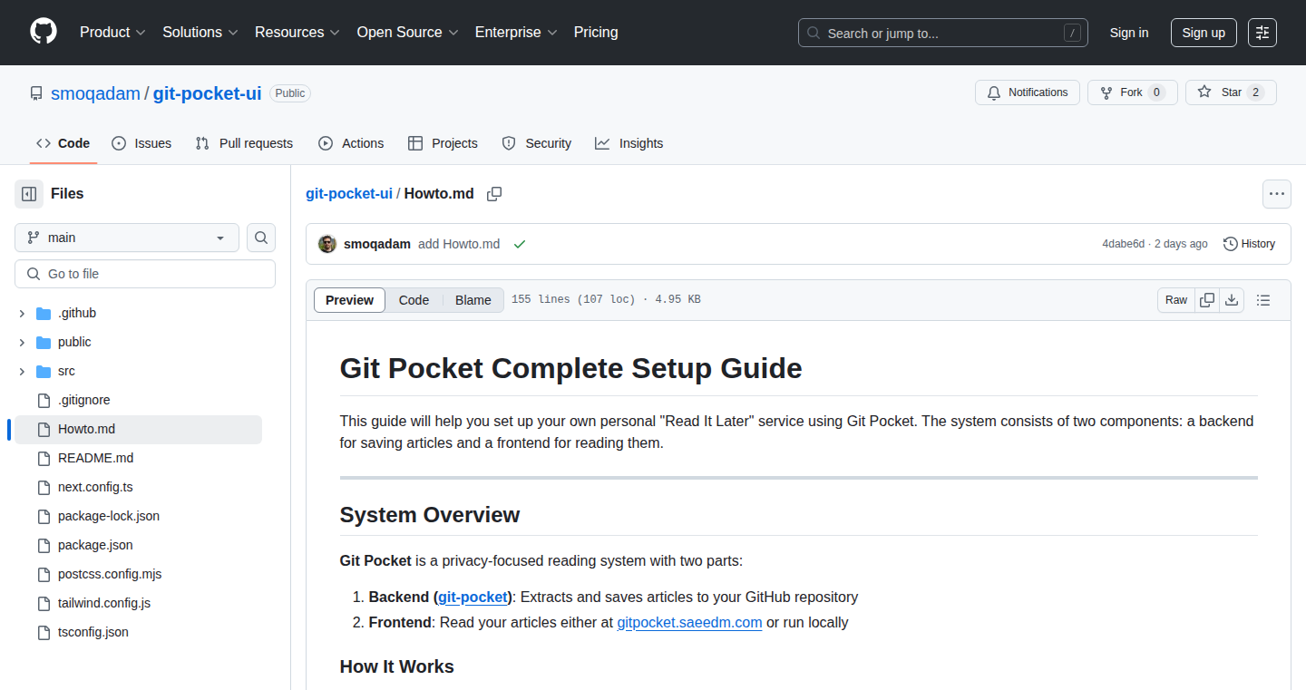 Git Pocket: 你的GitHub代码收藏夹