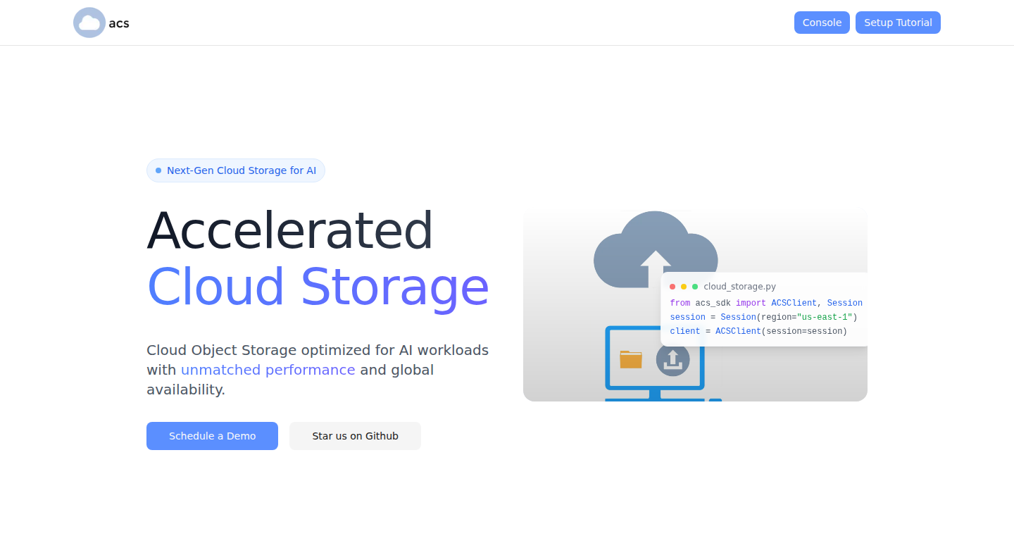 Accelerated Cloud Storage (ACS)