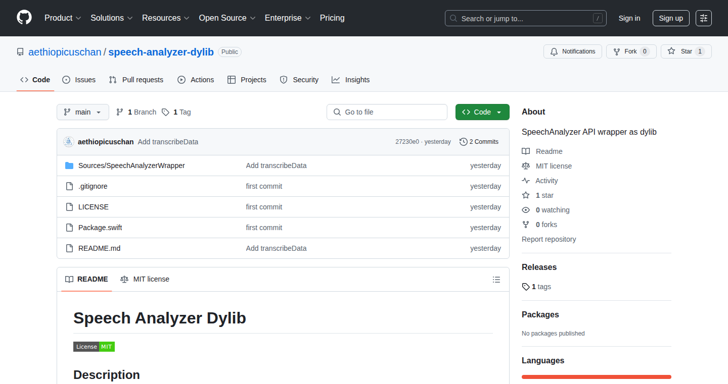 SpeechAnalyzerDylib: A C-Compatible Wrapper for Apple's SpeechAnalyzer