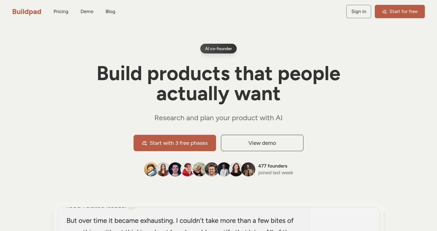 Buildpad: AI-Powered Product Validation Platform