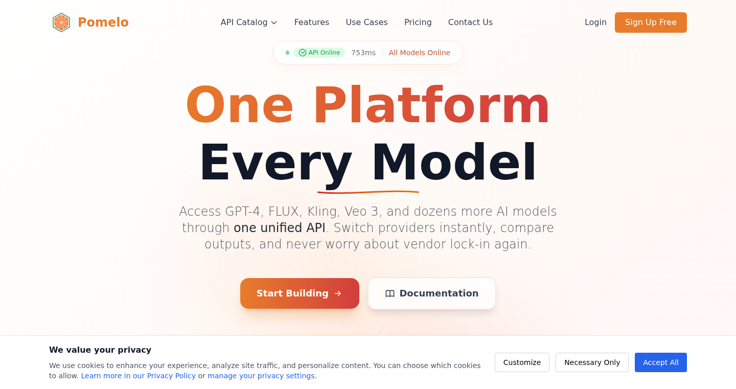 PomeloAPI: Unified AI Model Gateway