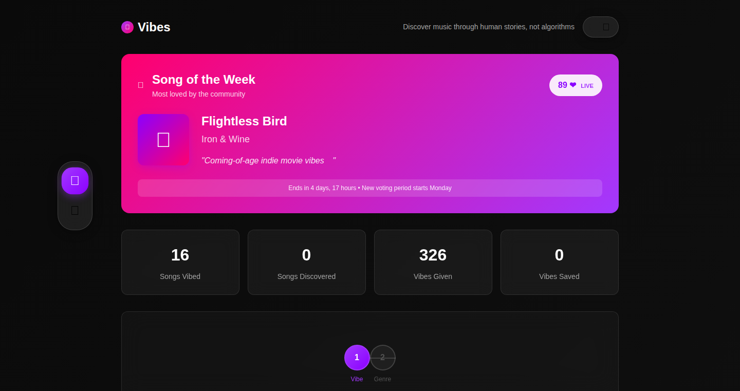 Vibes: A Disappearing Music Discovery Platform