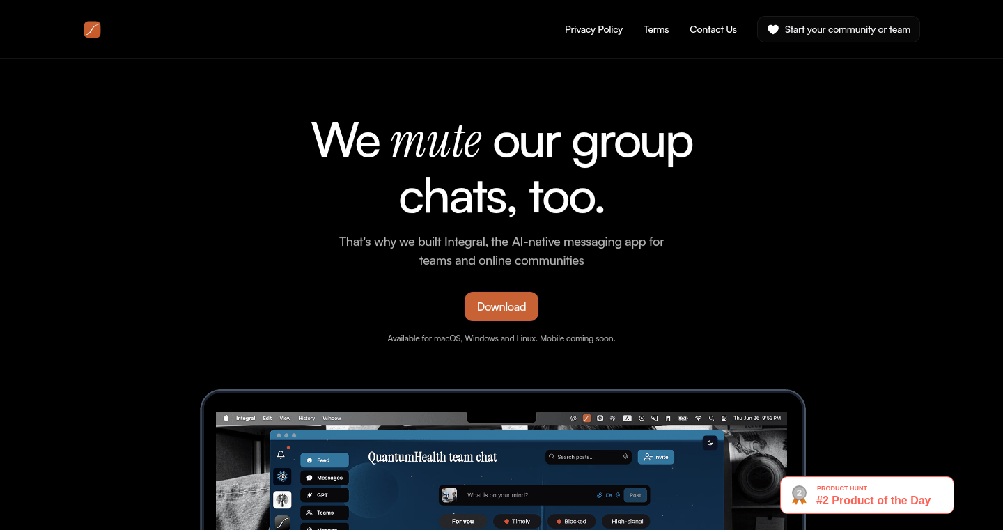 Integral: AI-Native Communication Platform