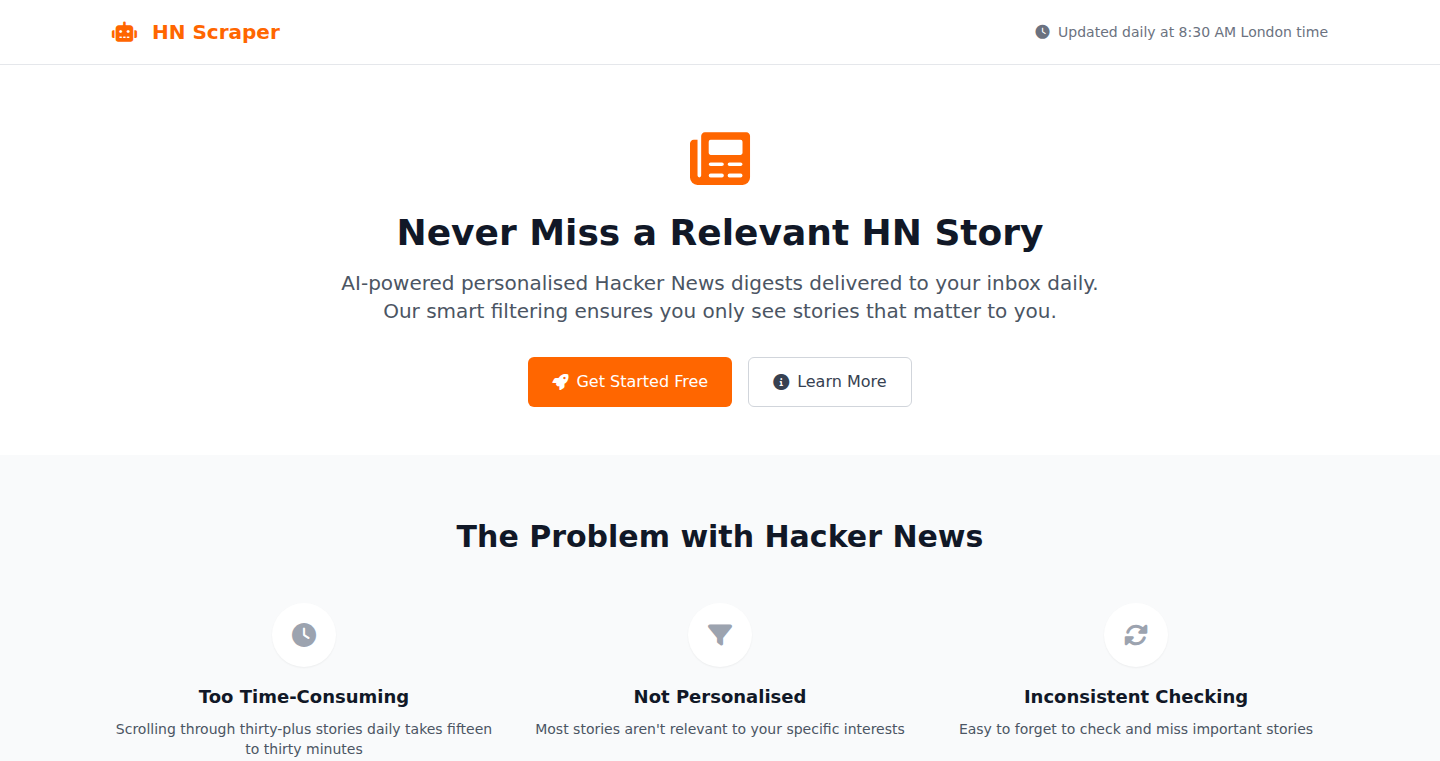 HNScraper: Personalized Hacker News Digest with AI Summarization