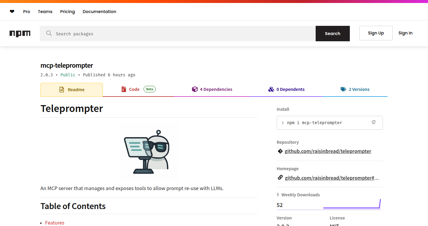 MCP-Teleprompter: Prompt Template Management for LLMs