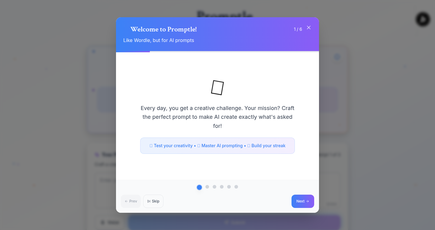 Promptle: Daily AI Prompt Crafting Game