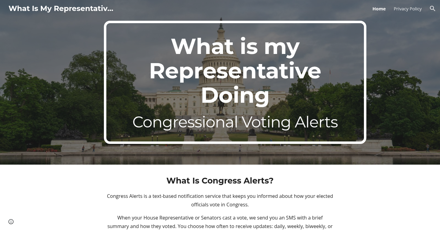 VoteAlert: Your Congress Votes, Delivered via SMS