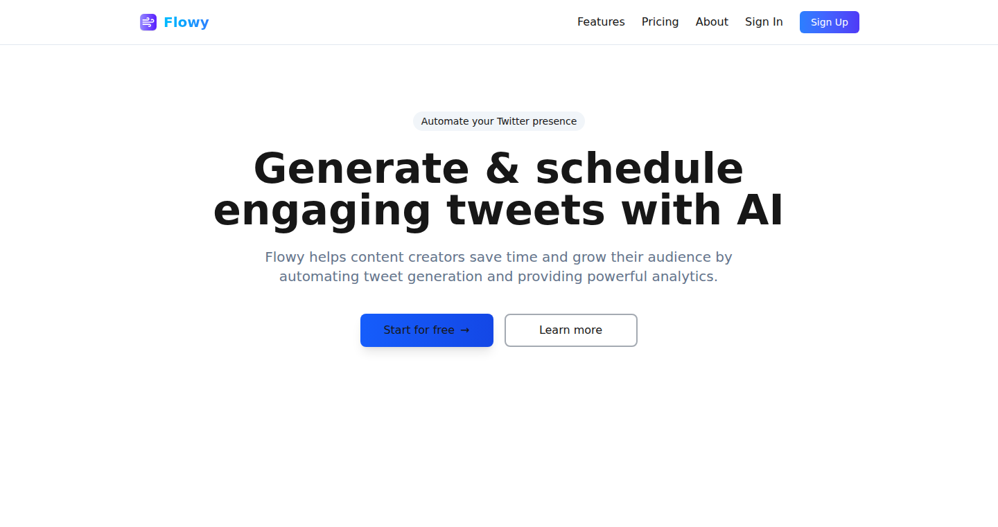 Flowy: AI-Powered Tweet Generator and Scheduler