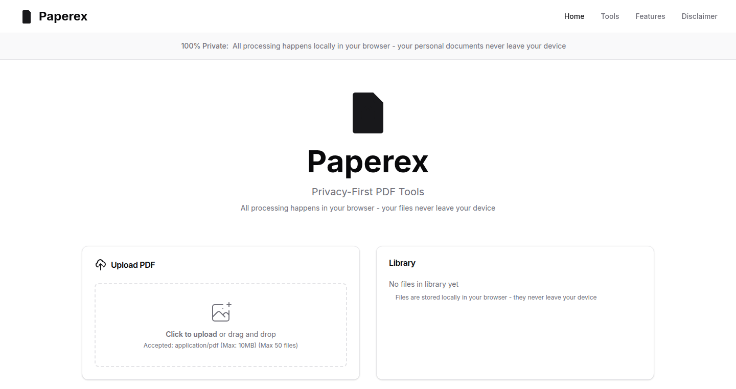 Paperex - ブラウザ内で完結するPDF編集ツール
